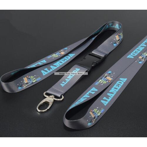 Exhibition meeting polyester released buckle lanyard 100pcs sublimation straps Gifts promotion custom logo printed lanyard
