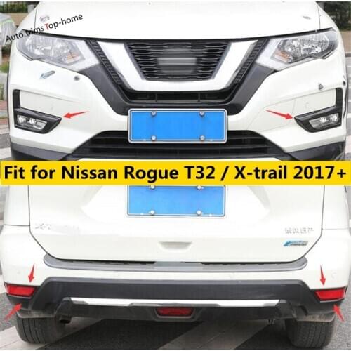 Yimaautotrims Front + Rear Fog Lights Lamp Cover Trim Fit For Nissan Rogue X-trail X Trail T32 2017 - 2020 Carbon Fiber ABS