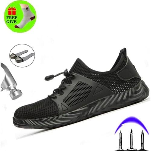 Safety Shoes Boots High Quality Shoes Breathable Mesh Ladies Indestructible Stee Toe Soft Puncture Protective Boots Dropshipping