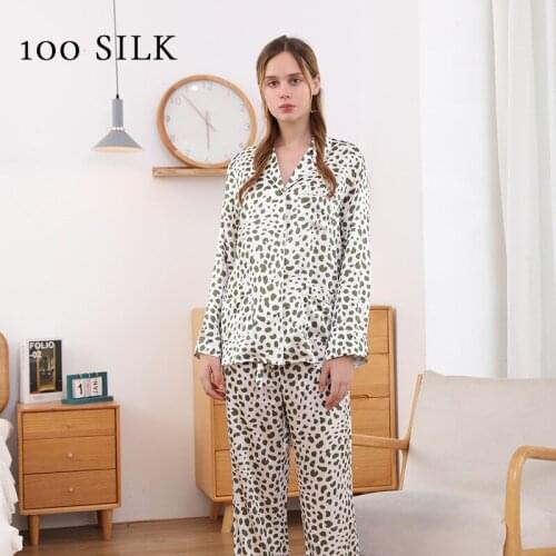 19 Mm silk pajamas women autumn new 100 mulberry silk pajamas v-neck pajamas women