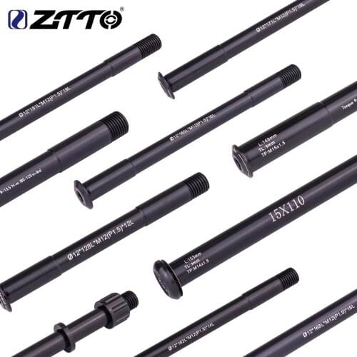 ZTTO Mountain Bike Thru axle Road Shaft Front Rear hub Skewers 12mm 15mm Wheel Axis Hub Shaft 15x100 12x142 12x100 12x148 15x110