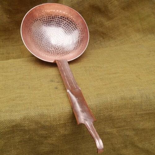 1 PC Handmade Pure Copper Scoop with Wooden Handle Copper/Brass Rice Noodle Pot Restaurant Home Use