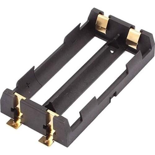 1Pcs/lot High Quality SMT SMD 2 X 18650 Battery Storage Box Parallel or Series Plastic Batteries Case With Bronze Pins