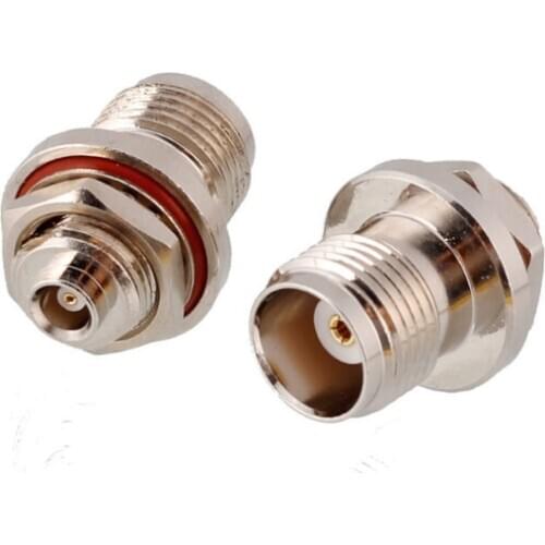 1pc RF Coaxial Adapter 50 ohm TNC Female to MCX Female Nut rear fixed through-wall connector GPS antenna Connector