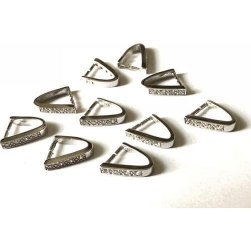 10pcs/lot 925 Solid Sterling Silver Pendant bail 8*12mm Silver Finding DIY 925 silver Pendant