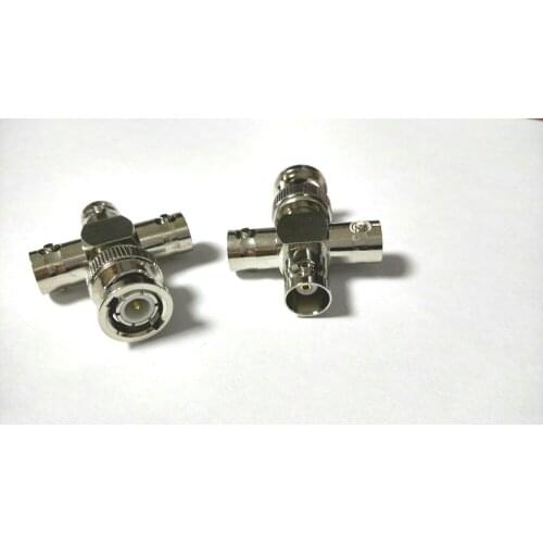 10pcs copper BNC Male to 3 BNC Female Socket Connector for CCTV PLUG Video Cable New