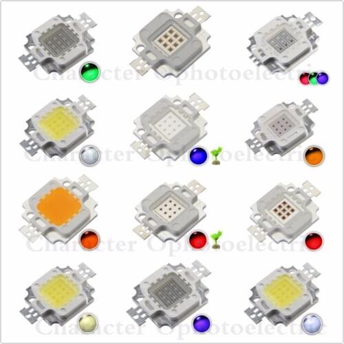 10PCS High Power 10W led Warm / White 4000K 10000K-30000K Royal Blue Green Cyan Red 660nm IR 940nm Acquarim/ Plant led chip