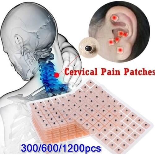 1200/300pc Disposable Press Needle Ear Seeds Acupuncture Vaccaria Plaster Bean Massagee Multi-Condition Ear Seed Acupressure Kit