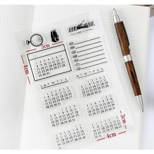 2021 Perpetual Calendar Date Transparent Clear Silicone Stamp DIY Scrapbooking Photo Album Decorative Stamp