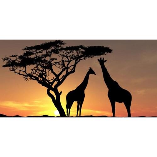 Africa Safari 2 Silk Fabric Wall Poster Art Decor Sticker Bright