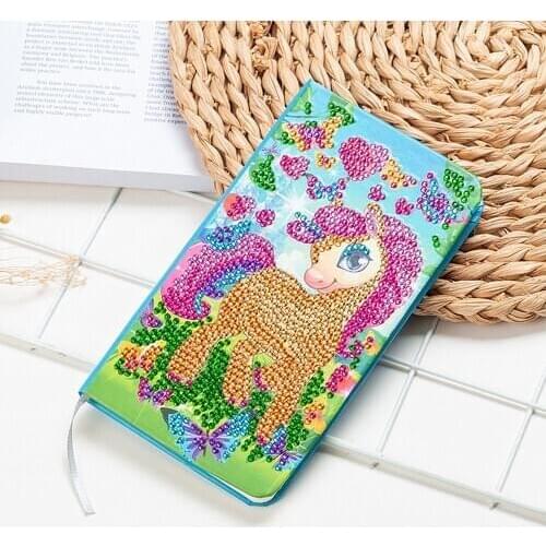 80 Pages Diamond Painting Notebook DIY Cartoon Special Shaped Diamond Embroidery Cross Stitch Diary Book For Kids With Gift Box