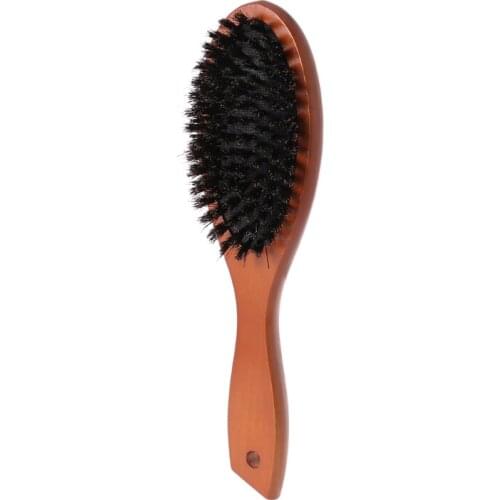 Y1UF Antistatic Bristle Hair Brush Comb Wooden Handle Massage Head Hair Care Salon