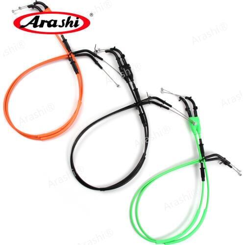 Arashi Motorcycle Brake Oil Accelerator Throttle Cables Lines Stainless Wires for KAWASAKI ZX-10R 2006 2007 ZX10R Ninja 1 Pair