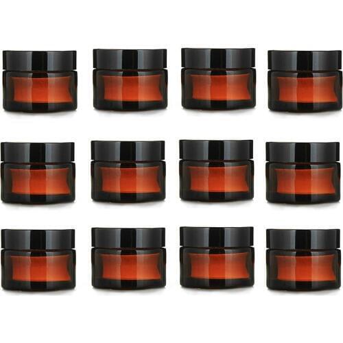 Free Shipping 10PCS 20ml Amber Glass Empty Refillable Sample Bottle Cosmetic Face Cream Jar Pot Bottle Container Holder Case
