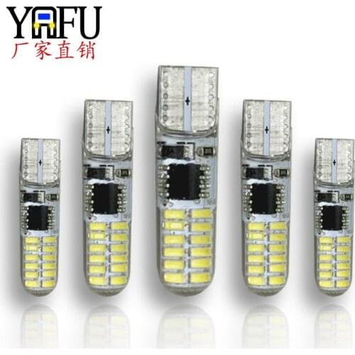 T10 3014 24smd Side Lamp LED Small Lamp Silica Gel, Flash Lamp License Plate Lamp Crystal Lamp Both Sides Car Accessories
