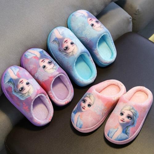 Childrens Cotton Slippers Home Shoes Princess Warm Children Winter Lovely Net Red Wool Shoes Little Girl Soft Bottom Home Shoes