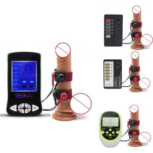Electric Shock Penis Ring Penis Stimulate Massager Pads Adjustable Cock Ring Medical Themed Sex Toy For Men Masturbator Product
