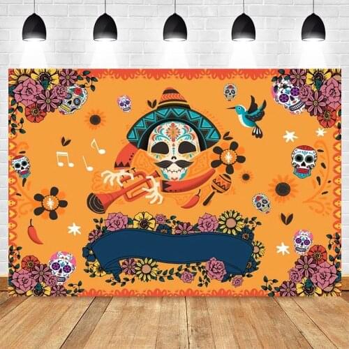 Yeele Posters Dia De Los Muertos Photographic Backgrounds Mexico Day Of the Dead Decorations Party Backdrops For Photo Studio