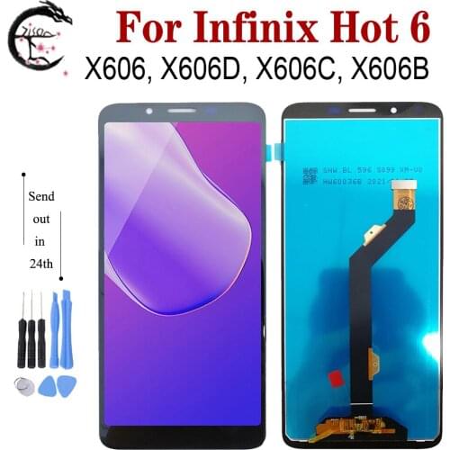 6.0" Display For Infinix Hot 6 LCD Display X606D X606C X606 X606B Screen Touch Digitizer Sensor Assembly Replacement Phone Parts