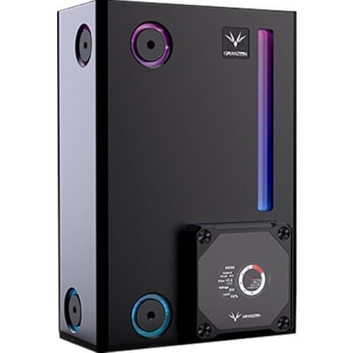 Granzon GE-A180 Square Reservoir With DDC Pump Combo, With Smart Data Digital Display, 5V A-RGB Cuboid Water Cooling Tank