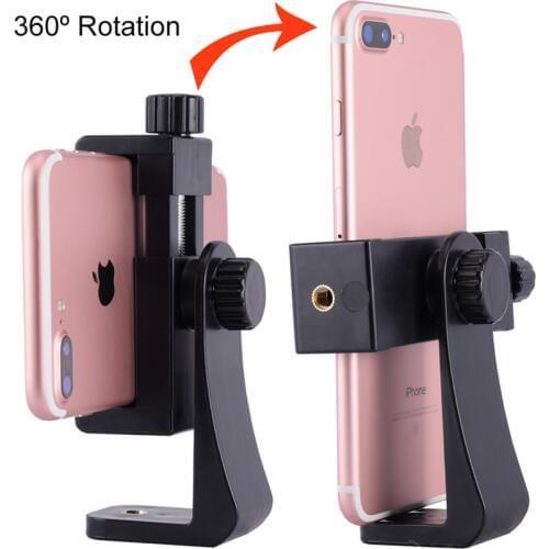 Ightpro Universal Cell Phone Tripod Mount Clamp Clip Adapter Holder Vertical 360 Rotation for iPhone 8 X 7plus Smartphone