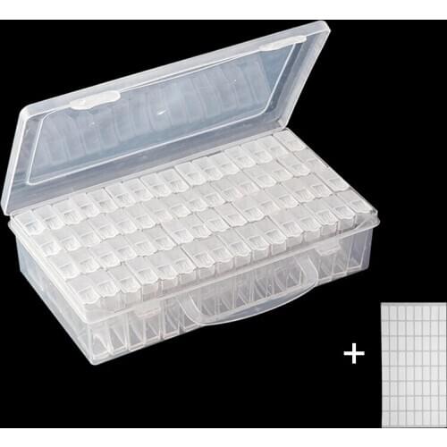 64/128 Grids 5d Diamond Painting Accessories Storage Box Diamond Painting Drill Storage Box Transparent Container