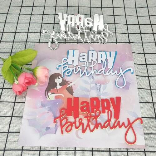 English happy birthday metal cutting mold scrapbook photo album decoration DIY handmade art