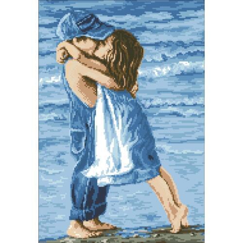 Sea childhood cross-stitch kit aida 18ct 14ct 11ct cotton silk thread little lovers stitching embroidery kt craft needlework