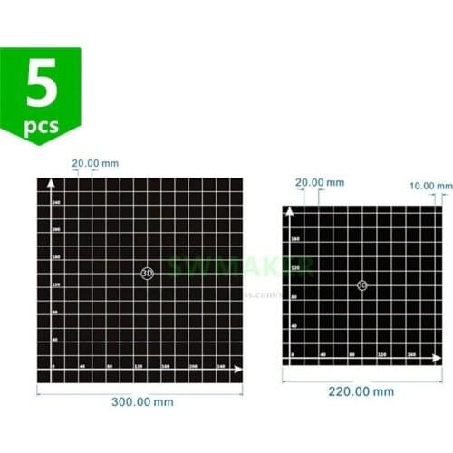 5pc Heat Bed Sticker Hotbed Sheet with coordinate 220*220/300*300mm For Wanhao i3 Anet A8 A6 3D Printer Printing Build Plateform