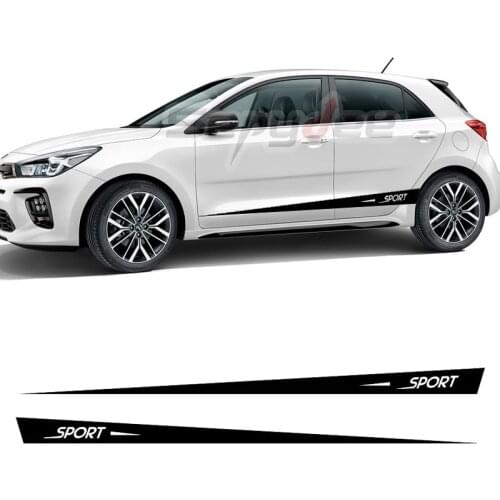 2Pcs Car Door Side Skirt Stripe Sticker Sport Graphics Vinyl Decals For Kia Ceed Soul Rio Forte Cerato Sedan Car Accessories
