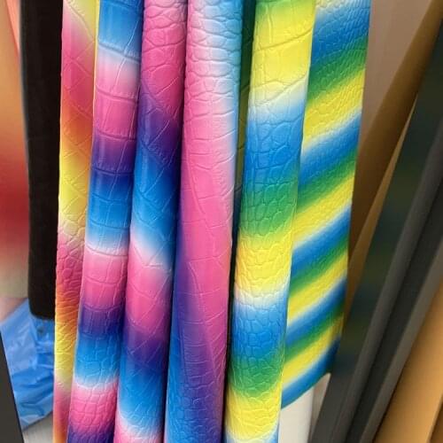 2022 New Fashions faux leather sheets PU synthetic colorful imitation crocodile Leatherette materials by the yard