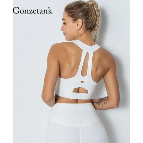 New Sports Bra for Womens Shockproof Gathering Yoga Fitness Cross Beautiful Back Sports Vest Underwear Bras for Women Bra Top