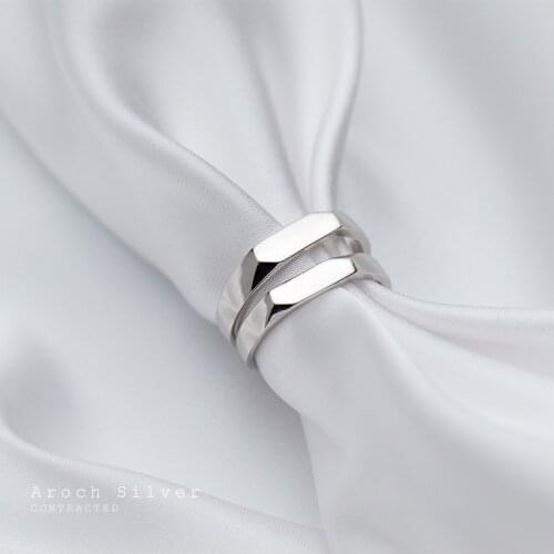 Real 925 Sterling Silver Matching Rings for Couples Lovers Women Men Adjustable Wedding Bridal Engagement Jewelry 2021