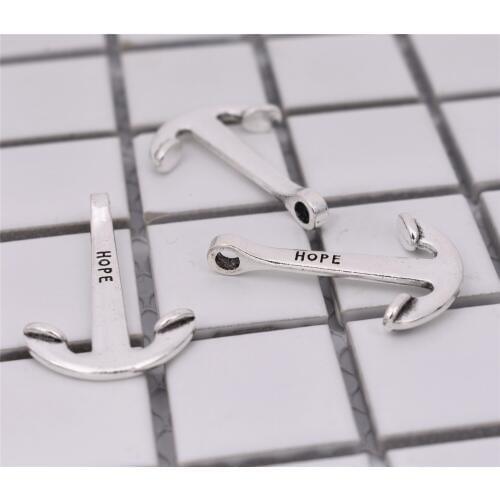 6pcs Charms Anchor 39*25mm Antique Silver Plated Pendants Making DIY Handmade Tibetan Silver Jewelry