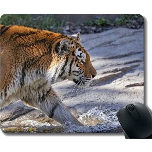 Custom Original Mouse Pad,Tiger Predator Big Cat 175287 Mouse Pad With Stitched Edge