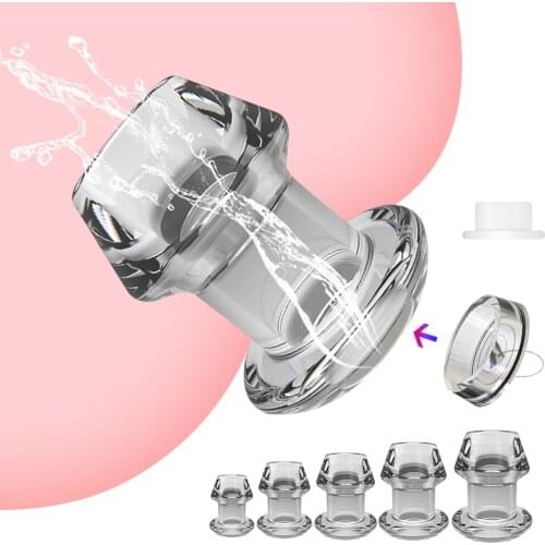 Hollow Butt Plug With Insert Speculum Anal Plug Huge Anus Dilator Douche Enema Peep Sex Toys For Woman Men