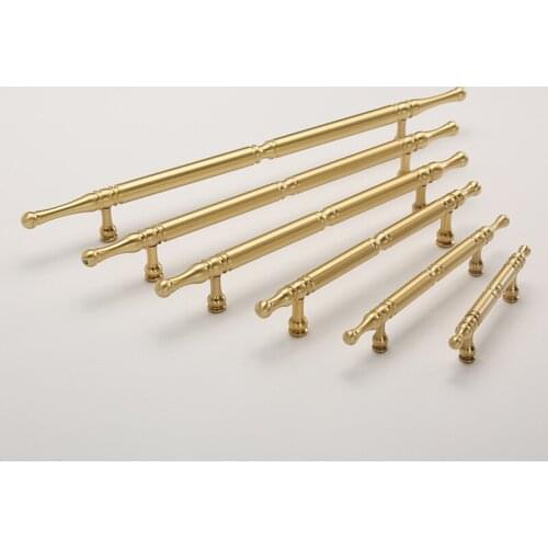 Nordic Wardrobe Drawer Satin Brass Door Handles Antique Vintage Kitchen Cabinet Cupboard Pulls Hardware Modern Simple Knobs