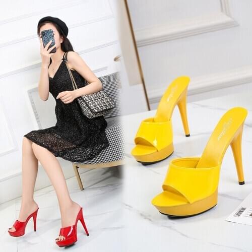 Summer Ladies Candy Sandal Shoes Women Model High-heeled Shoes Sandals Thin-heeled 13cm Sexy Platform High-heeled Shoes