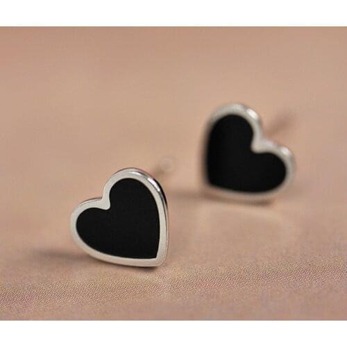 Fashion Engagement Enamel Heart Stud Earrings For Women Girls Wedding Jewelry eh469