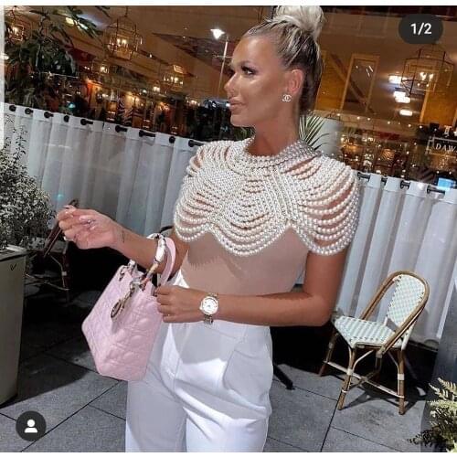 Gorgeous Pearl Shawl Purely Handmade Celebrity Party Club Elegant Shawl singe party wear