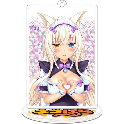 Height 9cm NekoPara Neko Para Anime Action Figure Toy Acrylic Keychain Decorative Ornaments