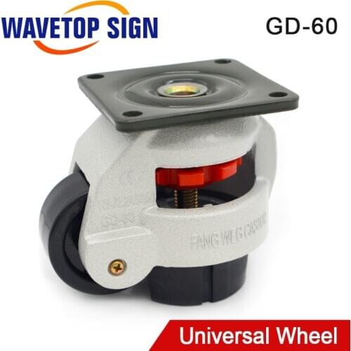 WaveTopSign Universal Wheel GD60 Flat Bottom and Screw Type for CO2 Laser Cutting & Engraving Machine