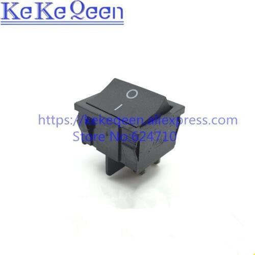 10PCS/LOT KCD5 21x24mm Black Rocker Switches 4 Pin Unilateral Reset Switch 6A/12A 250VAC
