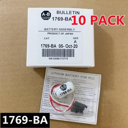 10 PACK New Original A-B 1769-BA 1769BA PLC Controller 3V Lithium Battery Batteries With Plugs CR14250