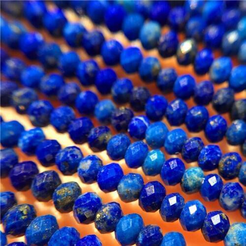 2MM/2*3MM 1Strand/Pack 100% Natural Raw Lazuli Stone Round Section Loose Bead Strands Jewelry Beads