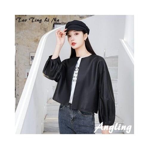 2021 Women New Fashion Genuine Real Sheep Leather Jacket G10