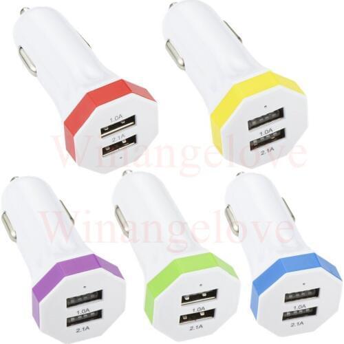 300pcs/lot Universal 5V/2.1A Dual USB Car Charger for iPhone for Samsung Mobile Phone Auto Car Charger