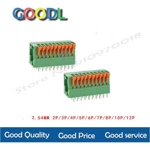 5PCS KF141V-2.54MM terminal block 2/3/4/5/6/8/9/10P spring type PCB terminal block