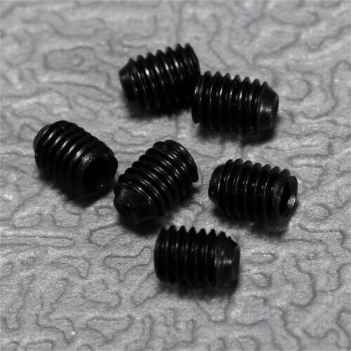 50Pcs M3(3mm) *4mm Black Carbon Steel Allen Hex Socket Cap Head Machine Grub Screws Nuts Headless Cup Point Bolt Fasteners