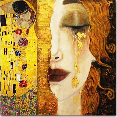 5d diamond painting golden tears and Kiss Gustav Klimt cross stitch mosaic picture diamond embroidery square/Round diamond AZ838